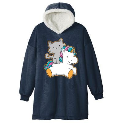 Cat Riding Unicorn Hooded Wearable Blanket