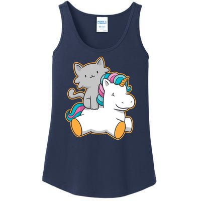 Cat Riding Unicorn Ladies Essential Tank