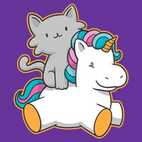 Cat Riding Unicorn Long Sleeve Shirt