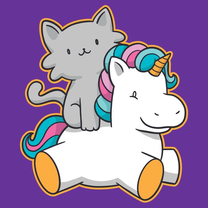 Cat Riding Unicorn Long Sleeve Shirt