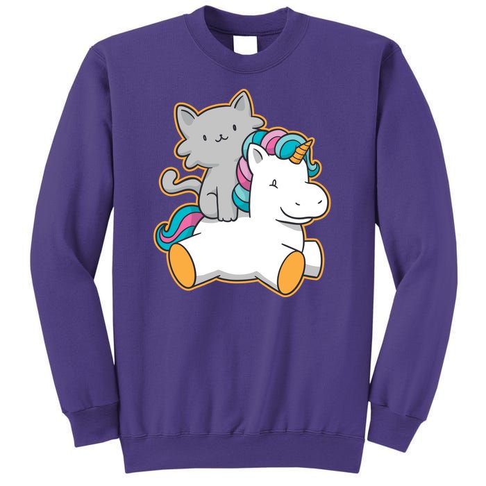 Cat Riding Unicorn Sweatshirt