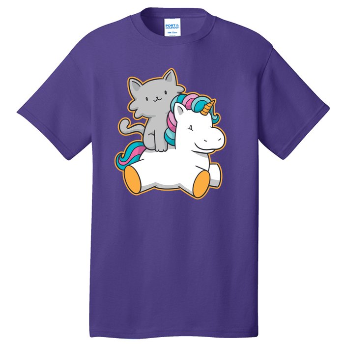 Cat Riding Unicorn Tall T-Shirt