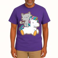 Cat Riding Unicorn Tall T-Shirt