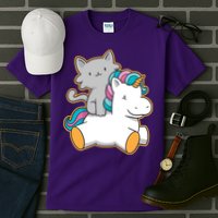 Cat Riding Unicorn Tall T-Shirt