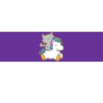 Cat Riding Unicorn Bumper Sticker