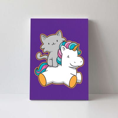 Cat Riding Unicorn Canvas