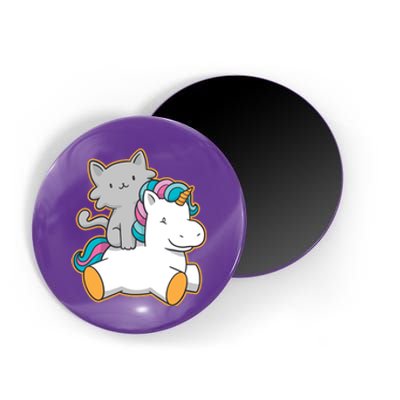 Cat Riding Unicorn Magnet