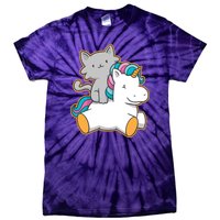 Cat Riding Unicorn Tie-Dye T-Shirt