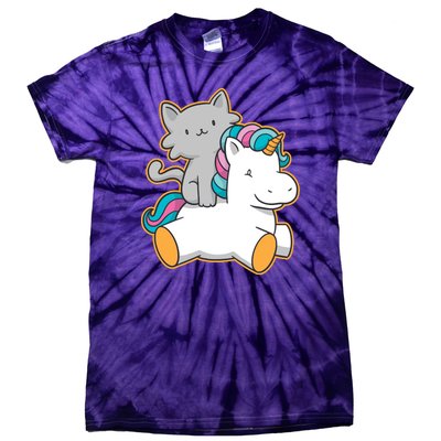 Cat Riding Unicorn Tie-Dye T-Shirt