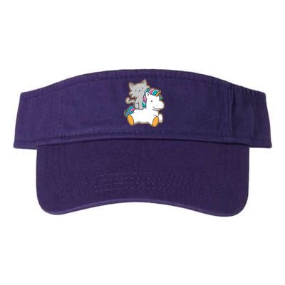 Cat Riding Unicorn Valucap Bio-Washed Visor