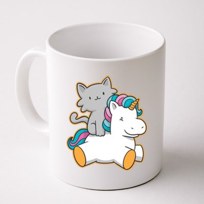 Cat Riding Unicorn Coffee Mug