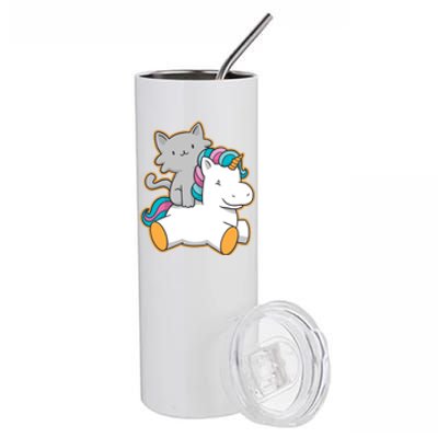 Cat Riding Unicorn Stainless Steel Tumbler