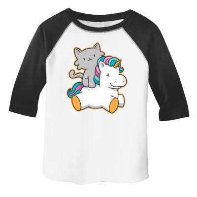 Cat Riding Unicorn Toddler Fine Jersey T-Shirt