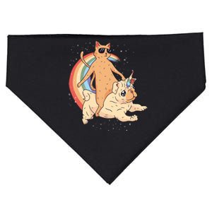 Cat Riding Unidog Funny Dog Unicorn USA-Made Doggie Bandana