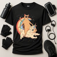 Cat Riding Unidog Funny Dog Unicorn Performance Shirt