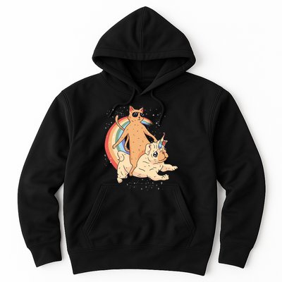 Cat Riding Unidog Funny Dog Unicorn Hoodie