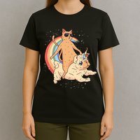 Cat Riding Unidog Funny Dog Unicorn T-Shirt
