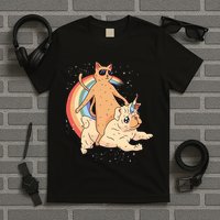 Cat Riding Unidog Funny Dog Unicorn T-Shirt