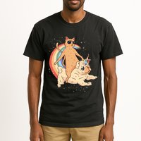 Cat Riding Unidog Funny Dog Unicorn Tall T-Shirt