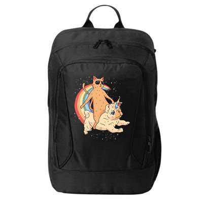 Cat Riding Unidog Funny Dog Unicorn City Backpack