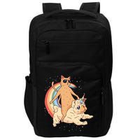 Cat Riding Unidog Funny Dog Unicorn Impact Tech Backpack