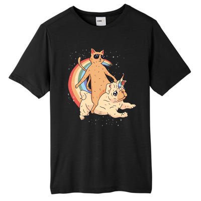 Cat Riding Unidog Funny Dog Unicorn Tall Fusion ChromaSoft Performance T-Shirt