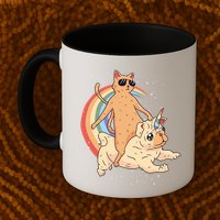 Cat Riding Unidog Funny Dog Unicorn Mug