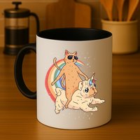 Cat Riding Unidog Funny Dog Unicorn Mug