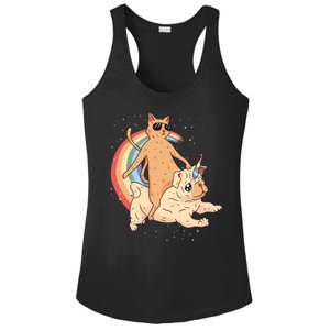 Cat Riding Unidog Funny Dog Unicorn Ladies PosiCharge Competitor Racerback Tank