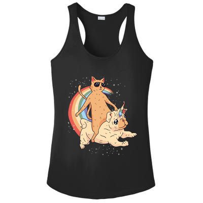 Cat Riding Unidog Funny Dog Unicorn Ladies PosiCharge Competitor Racerback Tank
