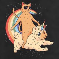 Cat Riding Unidog Funny Dog Unicorn 25L Jumbo Tote