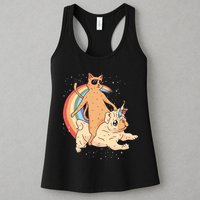 Cat Riding Unidog Funny Dog Unicorn Womens Tank Top