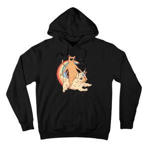 Cat Riding Unidog Funny Dog Unicorn Tall Hoodie