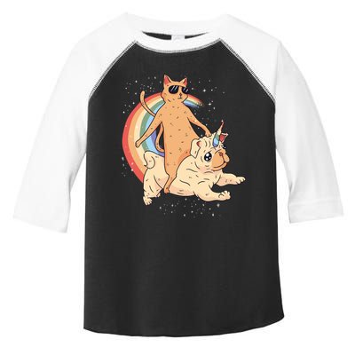 Cat Riding Unidog Funny Dog Unicorn Toddler Fine Jersey T-Shirt
