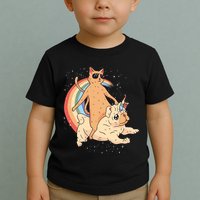 Cat Riding Unidog Funny Dog Unicorn Toddler T-Shirt
