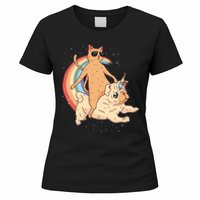 Cat Riding Unidog Funny Dog Unicorn Women's T-Shirt