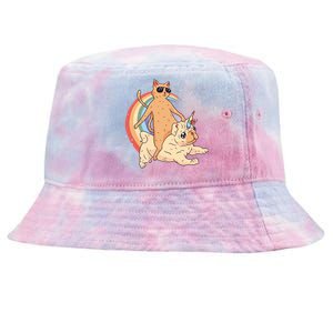 Cat Riding Unidog Funny Dog Unicorn Tie-Dyed Bucket Hat