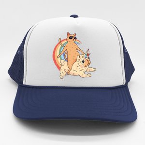 Cat Riding Unidog Funny Dog Unicorn Trucker Hat