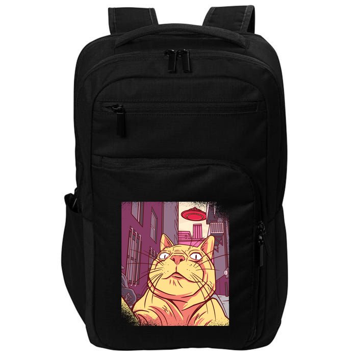 Cat Selfie Funny Impact Tech Backpack