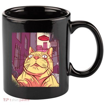 Cat Selfie Funny 11oz C Handle Ceramic Mug