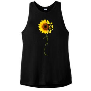 Cat Sunflower Sunshine Ladies PosiCharge Tri-Blend Wicking Tank