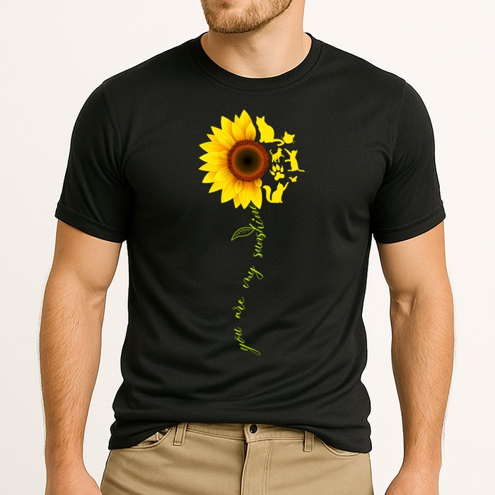 Cat Sunflower Sunshine Cooling Performance Crew T-Shirt