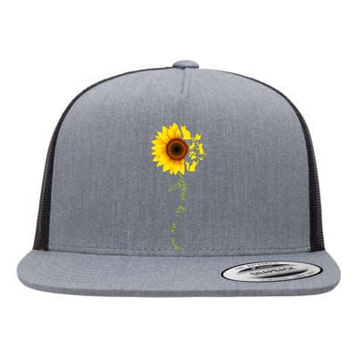 Cat Sunflower Sunshine Flat Bill Trucker Hat