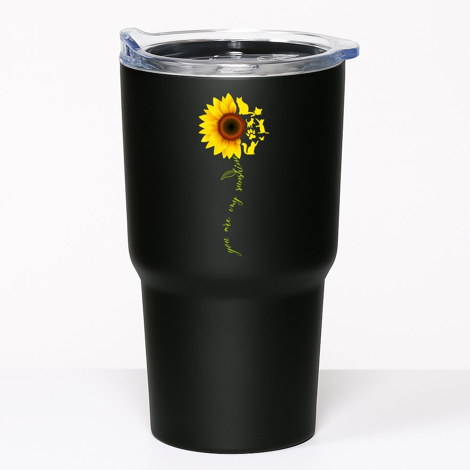 Cat Sunflower Sunshine Tumbler