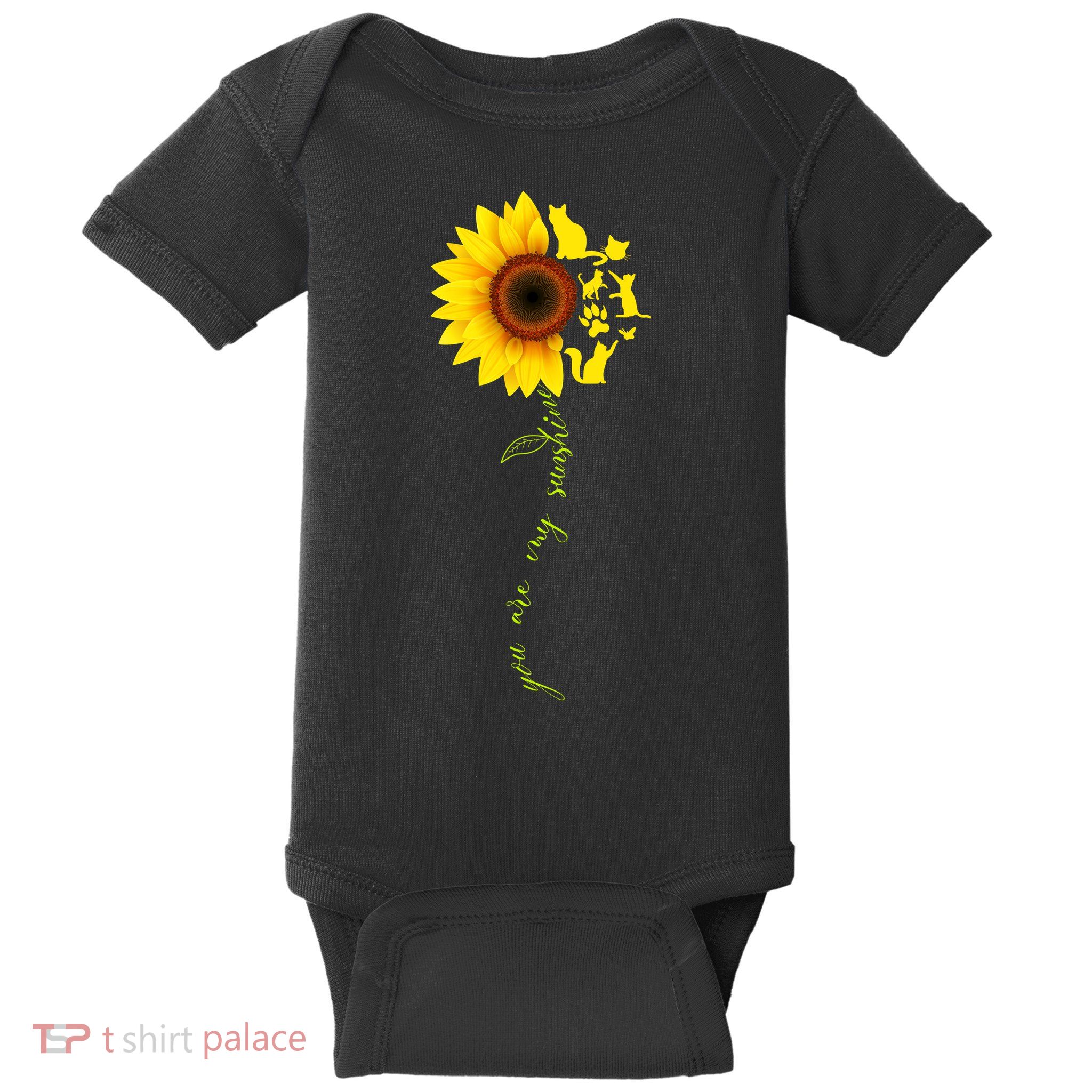 Cat Sunflower Sunshine Baby Bodysuit
