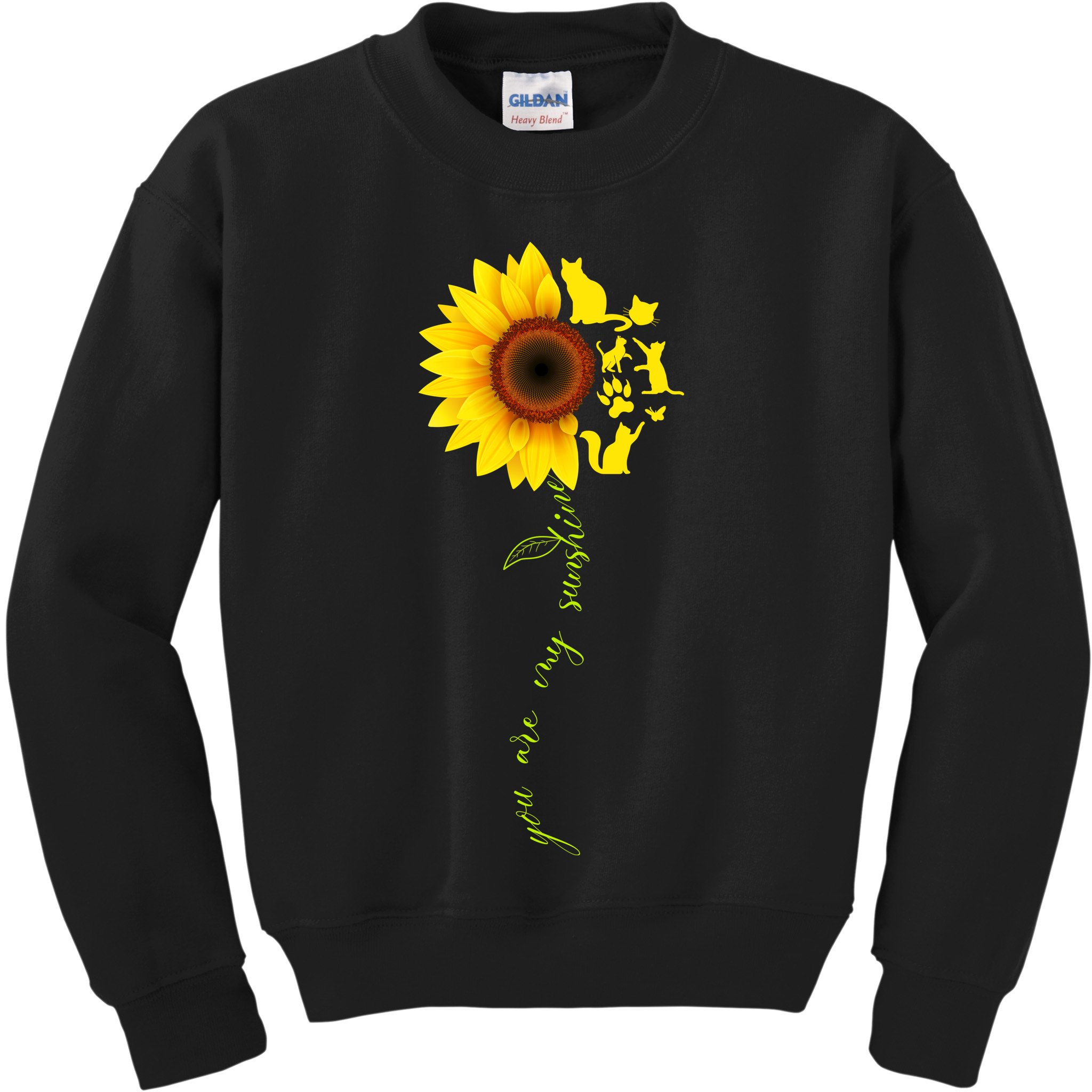 Cat Sunflower Sunshine Kids Sweatshirt
