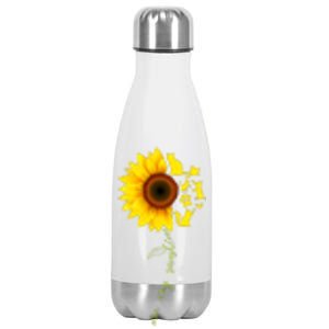 Cat Sunflower Sunshine Stainless Steel Insulated Water Bottle