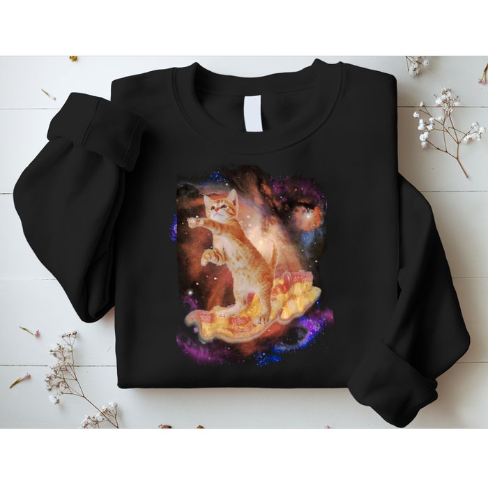 Cat Surfing Bacon In Space Sweatshirt