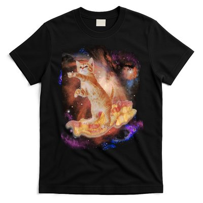 Cat Surfing Bacon In Space T-Shirt