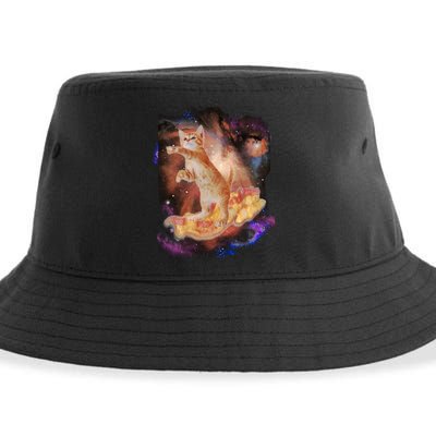 Cat Surfing Bacon In Space Sustainable Bucket Hat